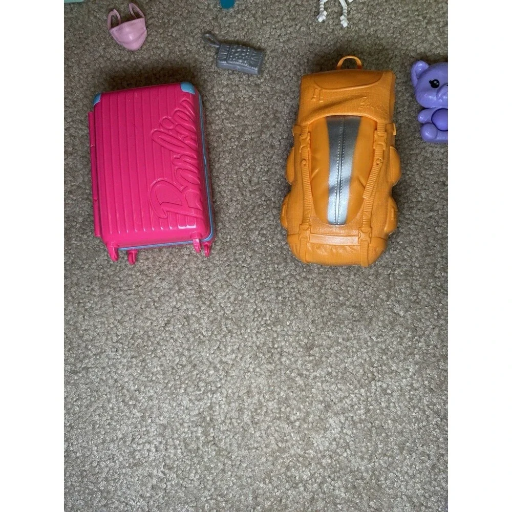 Barbie Camping Travel Playset Lot Tent Bicycle Grill Pets Suitcase Accessories
